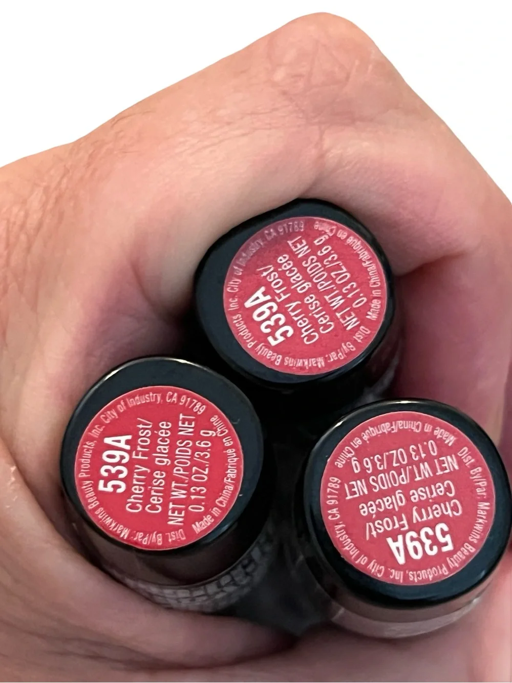 Wet n Wild Cherry Frost Lipstick Trio - Shade 539A 3 pack